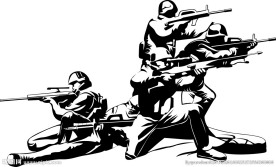 AI军人五壮士烈士矢量印刷雕刻