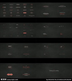 徽章标签文本动画设计AE模板