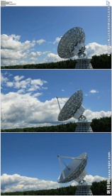 卫星天线锅和美丽的蓝天白云