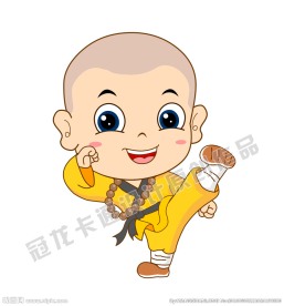 卡通小和尚矢量插图