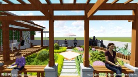 海绵城市屋顶花园景观效果图