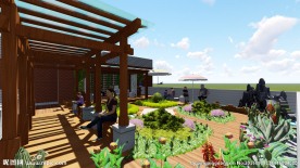 海绵城市屋顶花园景观效果图