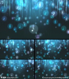 音乐音符飞落光线粒子