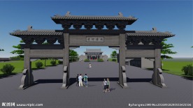 中式 古建 园林  绿化  博