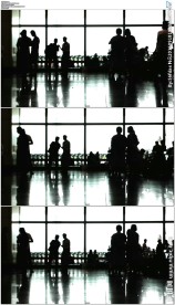 机场游客行走剪影