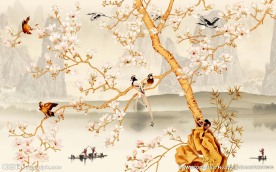 复古花鸟装饰画