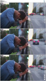 在大街上垂头丧气的人