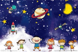 卡通太空星球背景