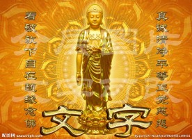 阿弥陀佛站像莲花背景