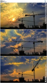日落夕阳建筑施工现场