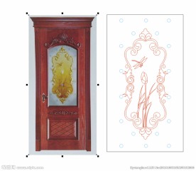 高档木门门心艺术玻璃设计