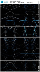 蓝色万花筒节感线条视频