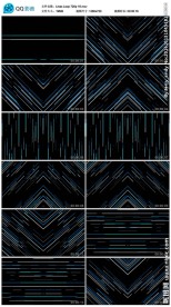 蓝色万花筒节感线条视频