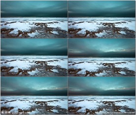 冰原清晨天空云层流动