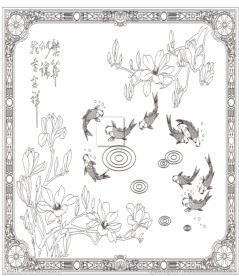 荷花鱼繁花似锦 花香吉祥