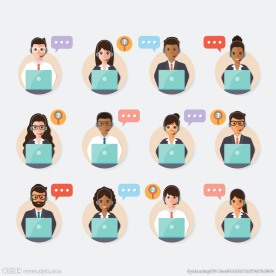 卡通 商务 白领 上班族 工作