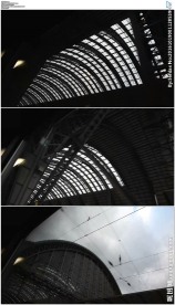 火车窗外的建筑顶部