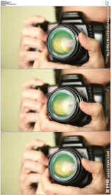 摄影师用单反相机拍照