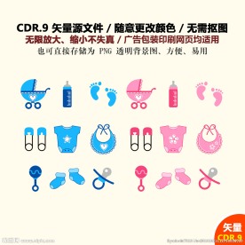 手绘家居母婴用品图标