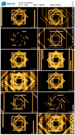 旋转正方形动感黄色舞台背景视频