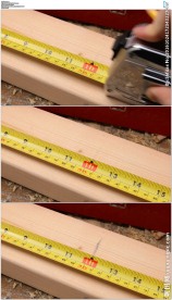 木匠用卷尺测量木材