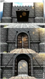 三维城堡大门打开