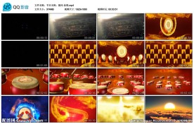 红日鼓打鼓大气影视素材舞台背景