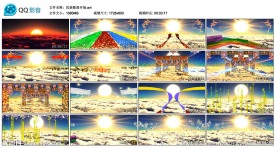 民族歌曲开场红日哈达藏文背景