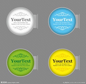 圆灯箱任意换色矢量效果图