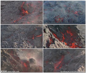 火山高温熔岩视频