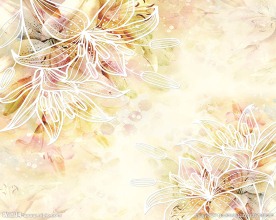 抽象水彩百合背景墙