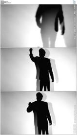 商务人士写字剪影