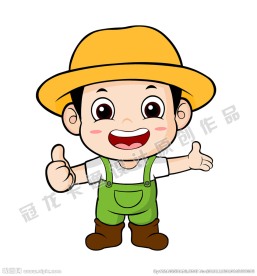 卡通小果农矢量插图