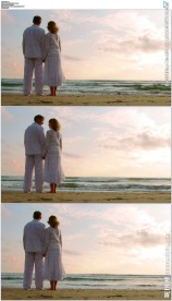 老人夫妇看海