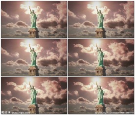 自由女神像的动画视频