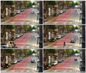 旧金山鲍威尔大街行驶的车辆