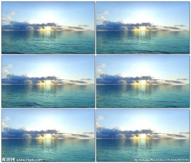 航拍海洋海面前行