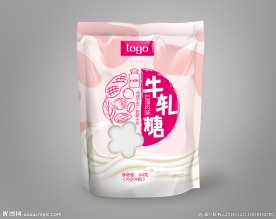 牛轧糖自立袋平面展开图