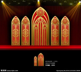 欧式红金色巴洛克婚礼