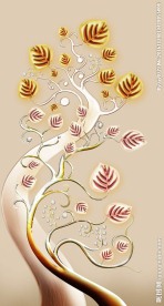 抽象树现代玄关