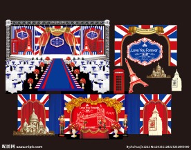 英伦红蓝主题婚礼