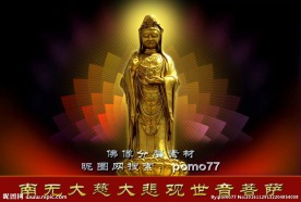 普陀山南海观音七彩莲花背景