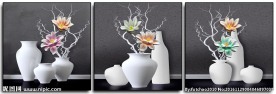 浮雕画花瓶无框画