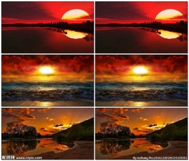 日出日落红日美景