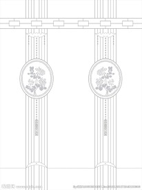 移门矢量图 移门菲林图 玻璃花