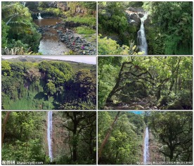 深山老林瀑布飞流