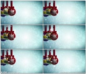 装饰物与雪花的背景循环