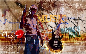 潮流个性复古音乐背景墙