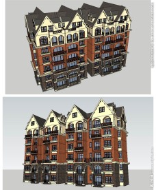 英式住宅模型建筑草图大师SU模