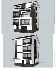 中式小住宅模型建筑草图大师SU